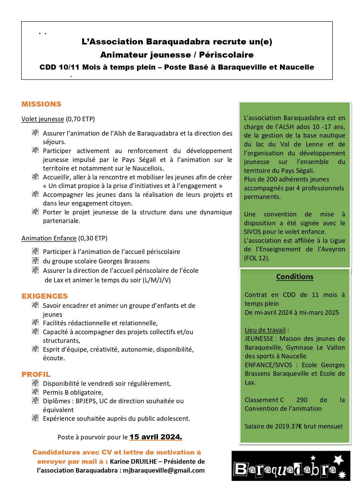 Lire la suite à propos de l’article Offre d’emploi