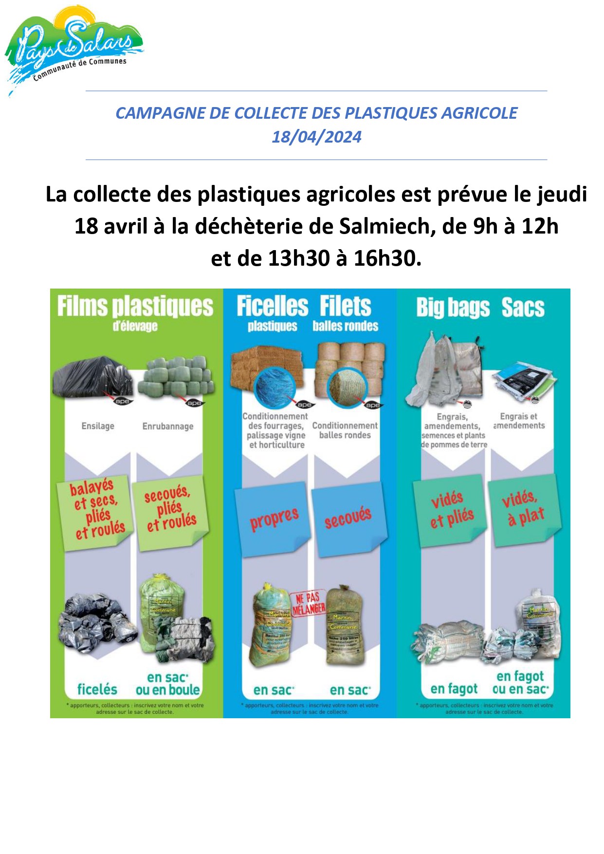 Lire la suite à propos de l’article Collecte des plastiques agricoles