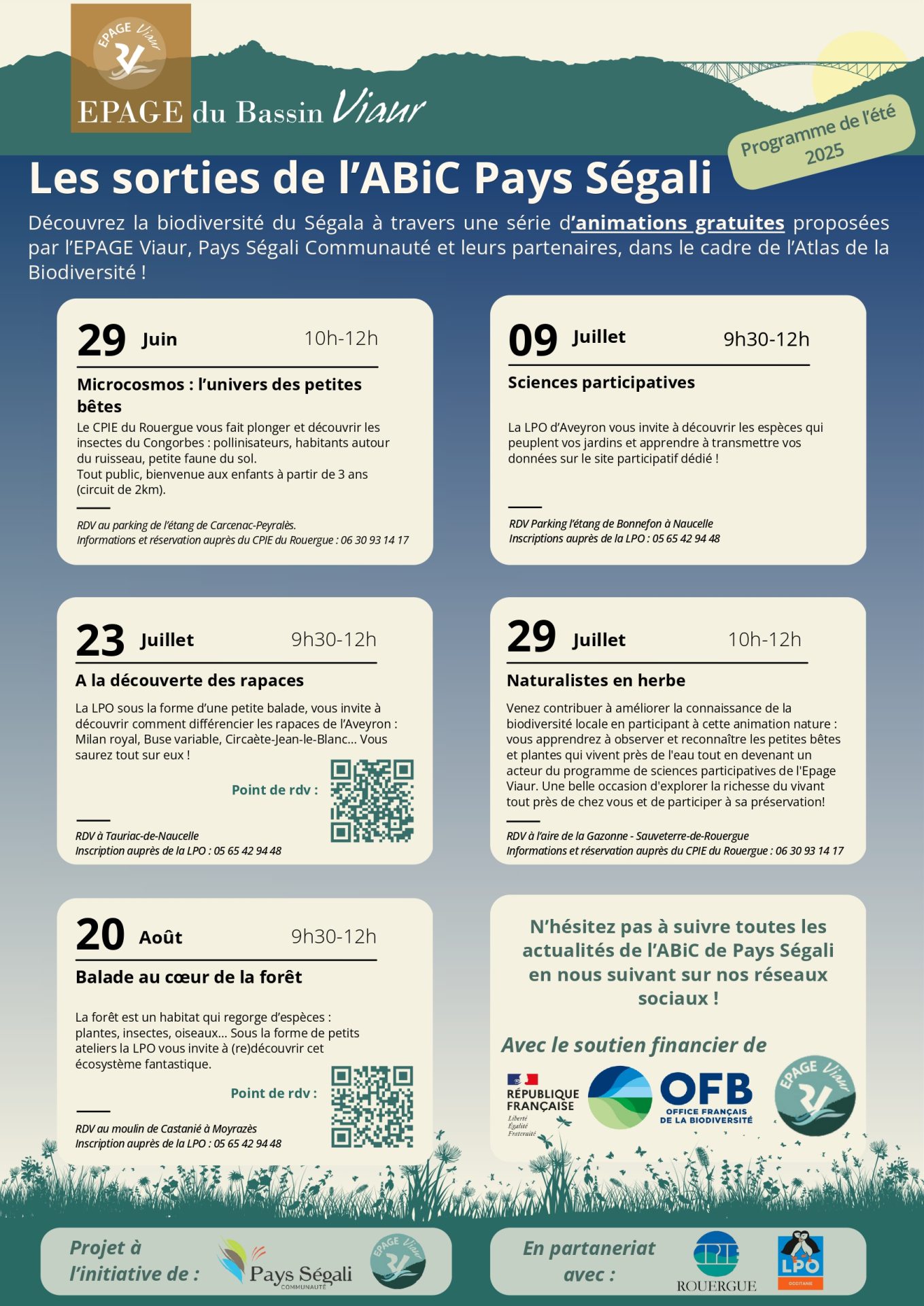 Lire la suite à propos de l’article Les RDV de l’été // Atlas de la Biodiversité de Pays Ségali
