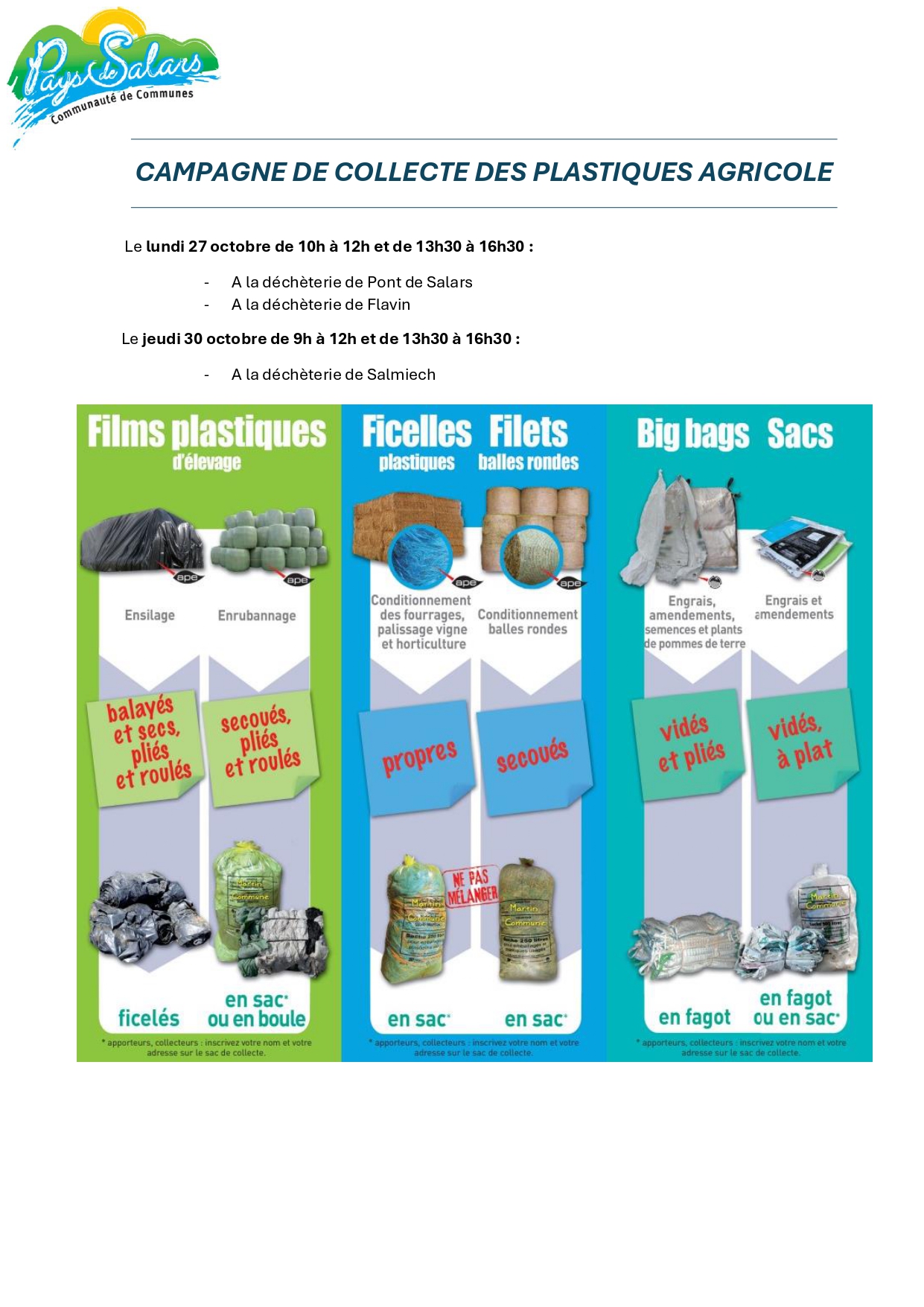 Lire la suite à propos de l’article Collecte des plastiques agricoles